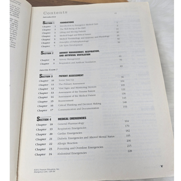 Pearson Limmer O'Keefe Dickinson Emergency Care 12th Edition Work Book - Picture 7 of 10